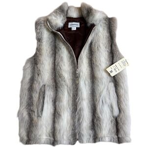 Vintage Faux Fur Vest Medium USA Made NWT